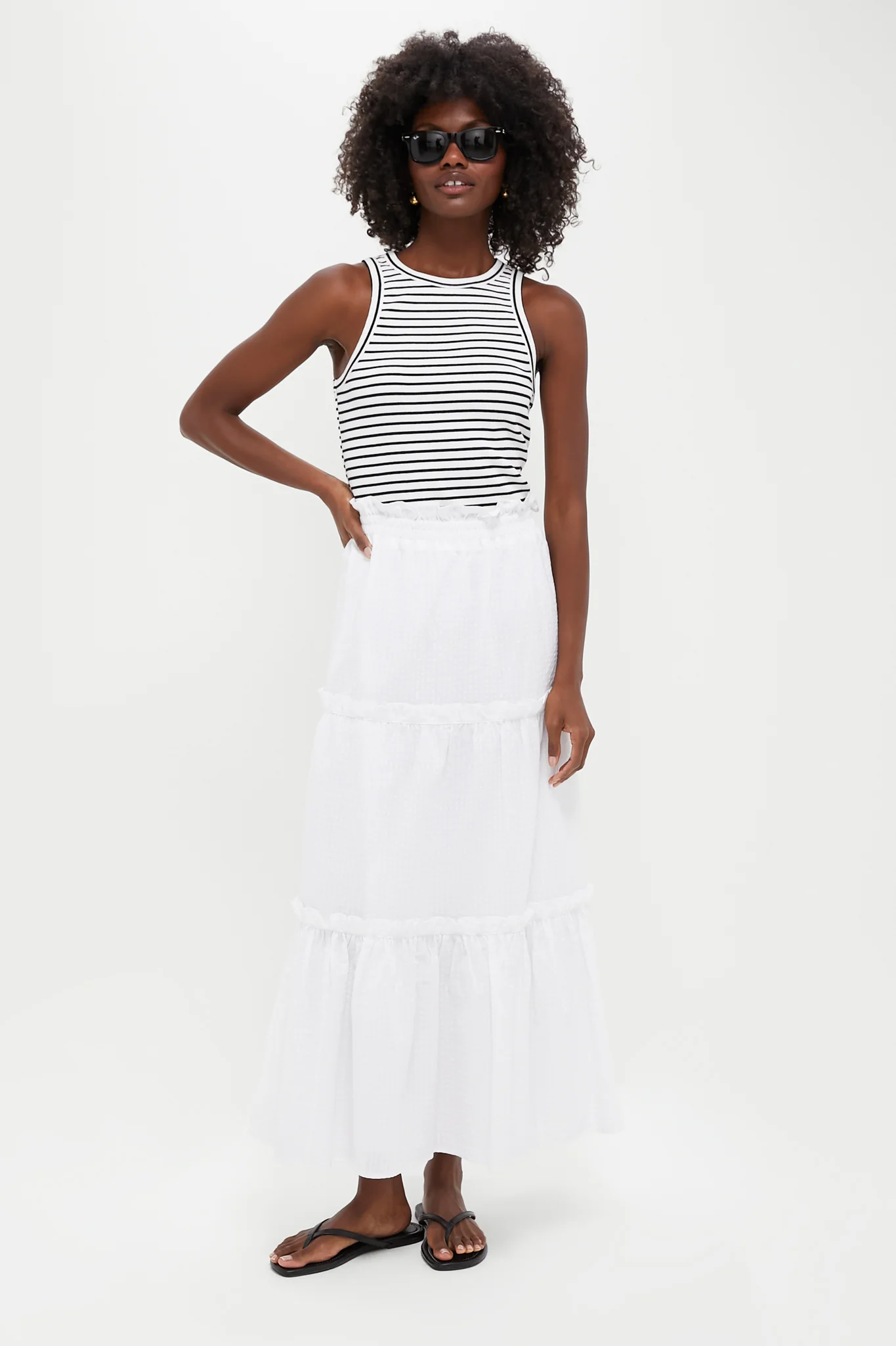White Seersucker Prado Skirt - Image 6