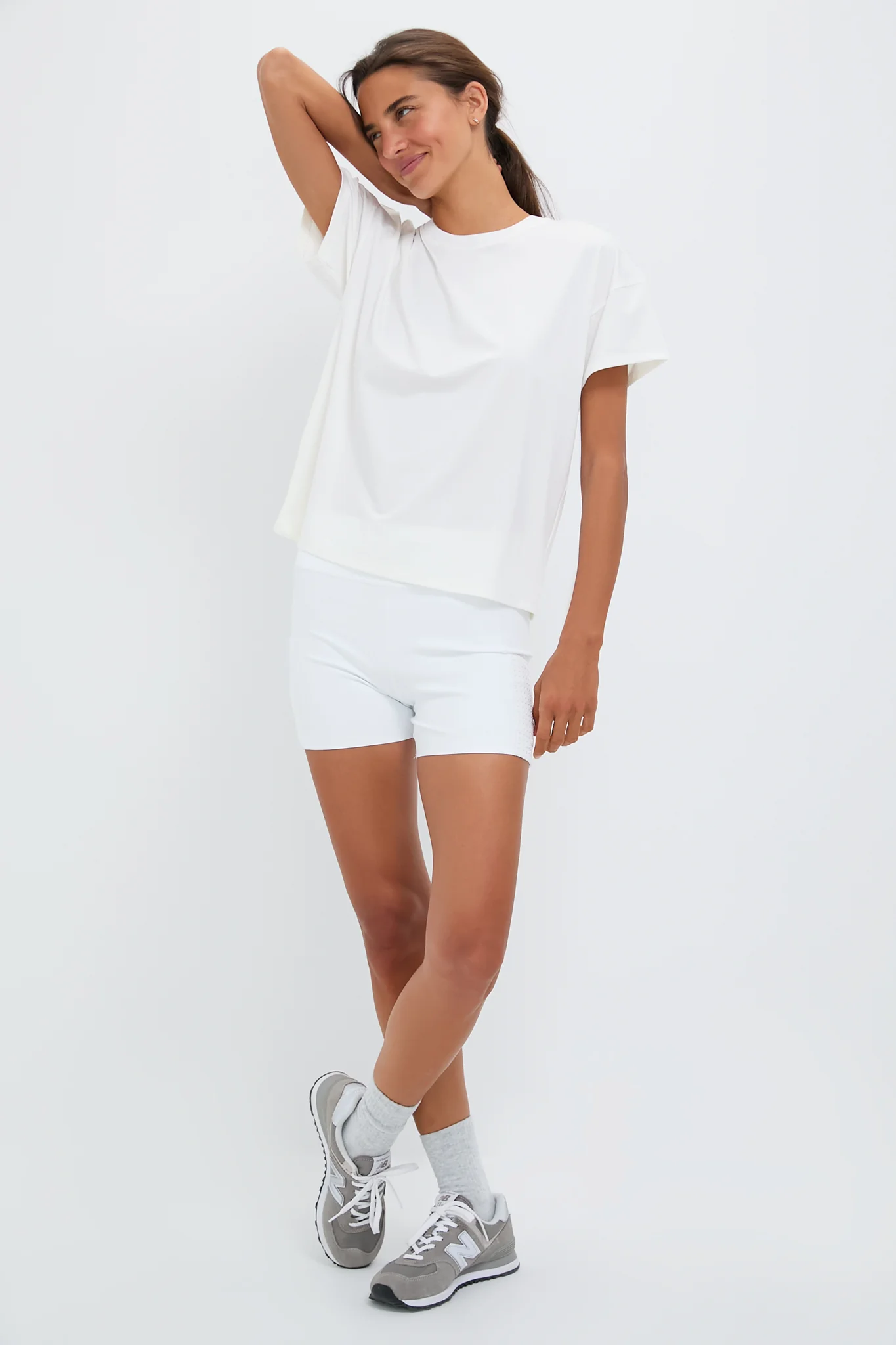 White Short Sleeve Performance Jersey Ryan Boyfriend Tee - Image 6
