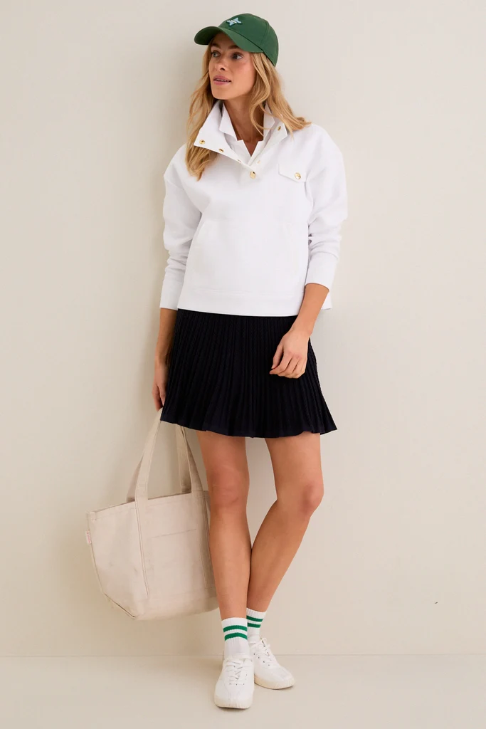 White Snap Neck Bailey Pullover - Image 2
