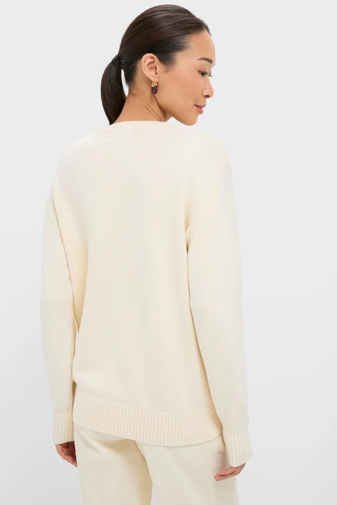White Stone Washed Cotton Anne Crewneck - Image 4