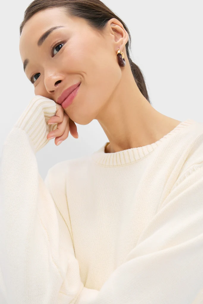 White Stone Washed Cotton Anne Crewneck - Image 5