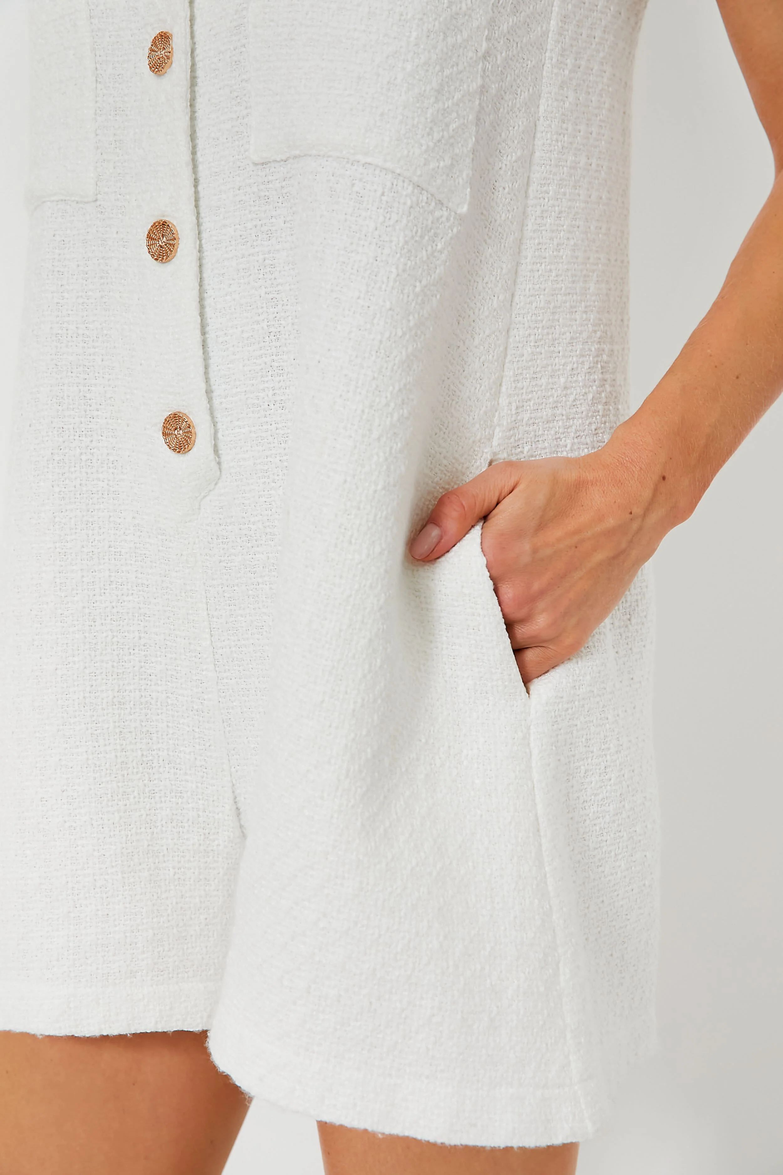 White Textured Myla Romper - Image 5