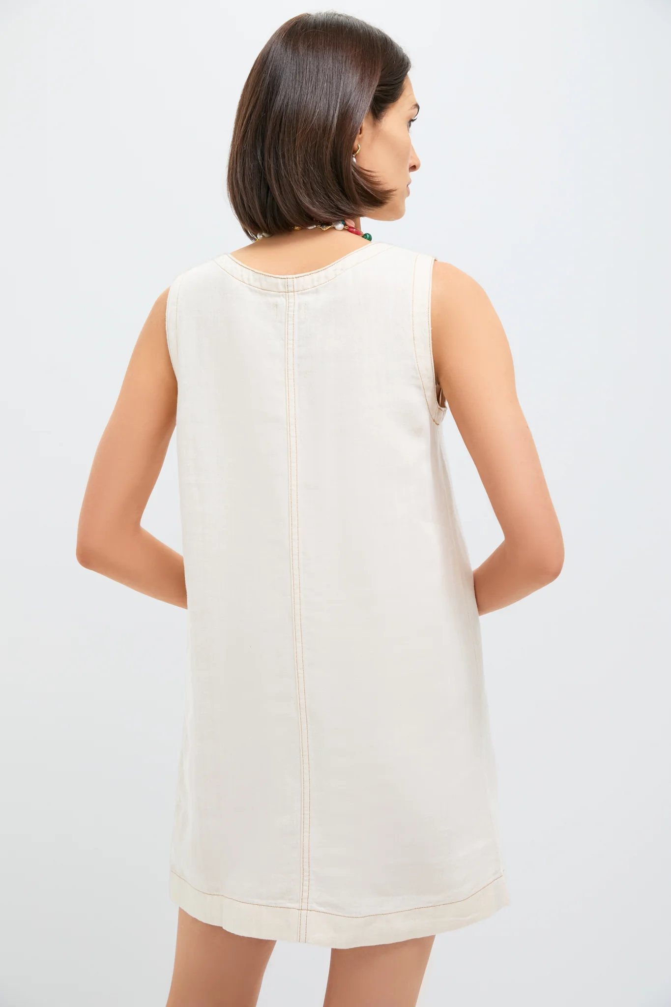 Whitecliff Wash Linen Denim Malibu Mini Dress - Image 4
