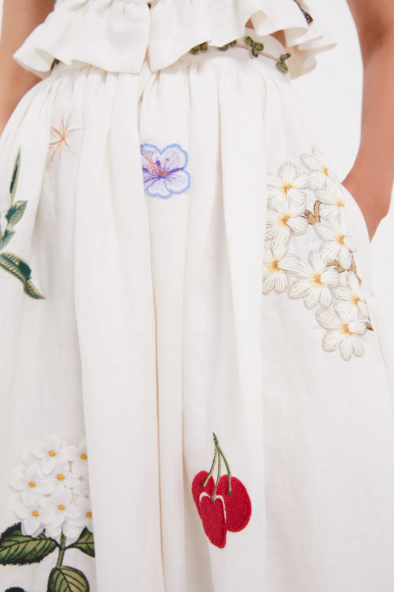 Wild Tangelo Embroidered Applique Maxi Skirt - Image 5