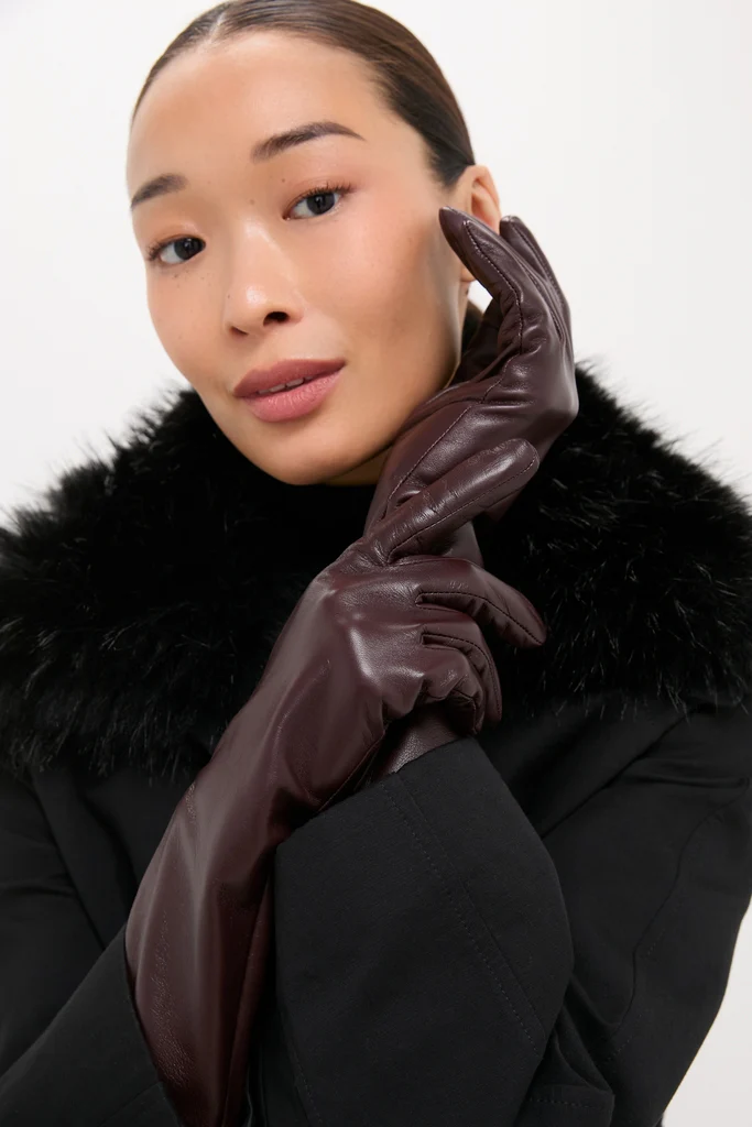 Windsor Wine Long Leather Gloves