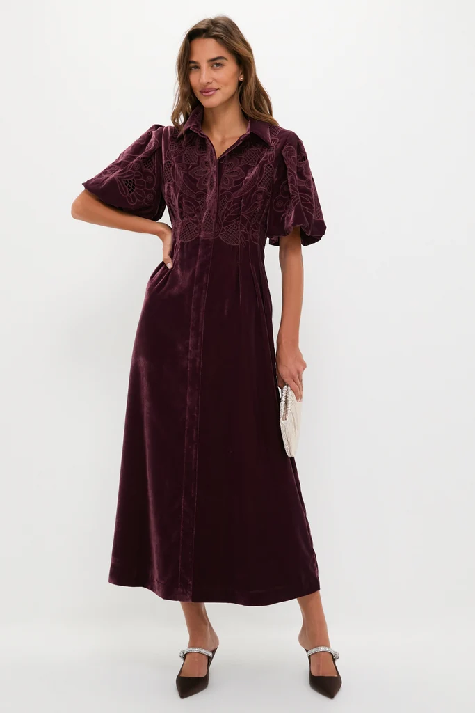 Winetasting Velvet Lace Delaney Dress - Image 2