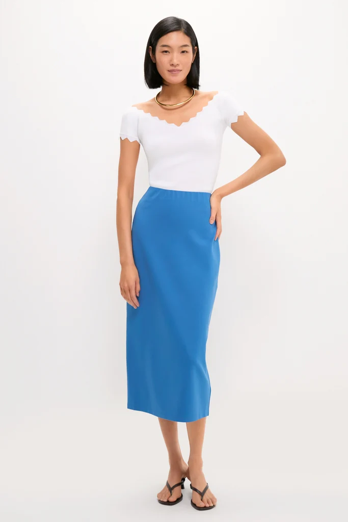 White Off-the-Shoulder Ric Rac Compression Elliston Shirt - Image 6