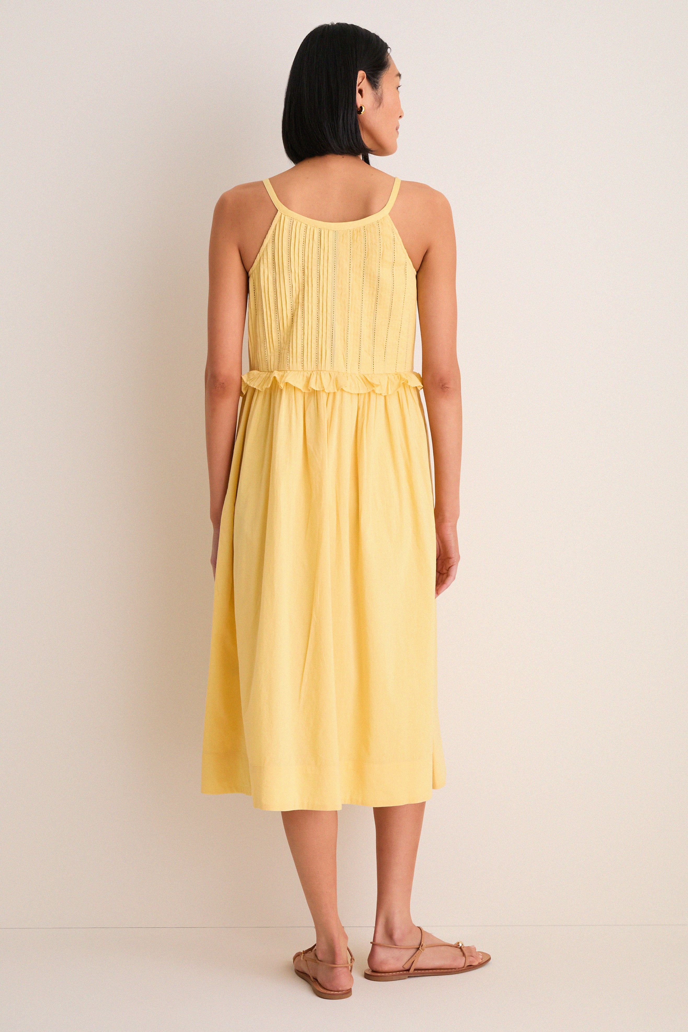Yellow Alberte Solid Tank Dress - Image 4