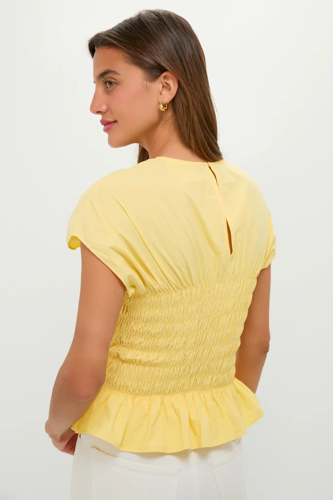Yellow Smocked Rollins Top - Image 4